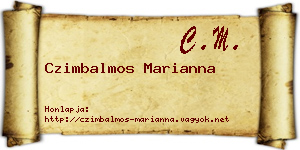 Czimbalmos Marianna névjegykártya